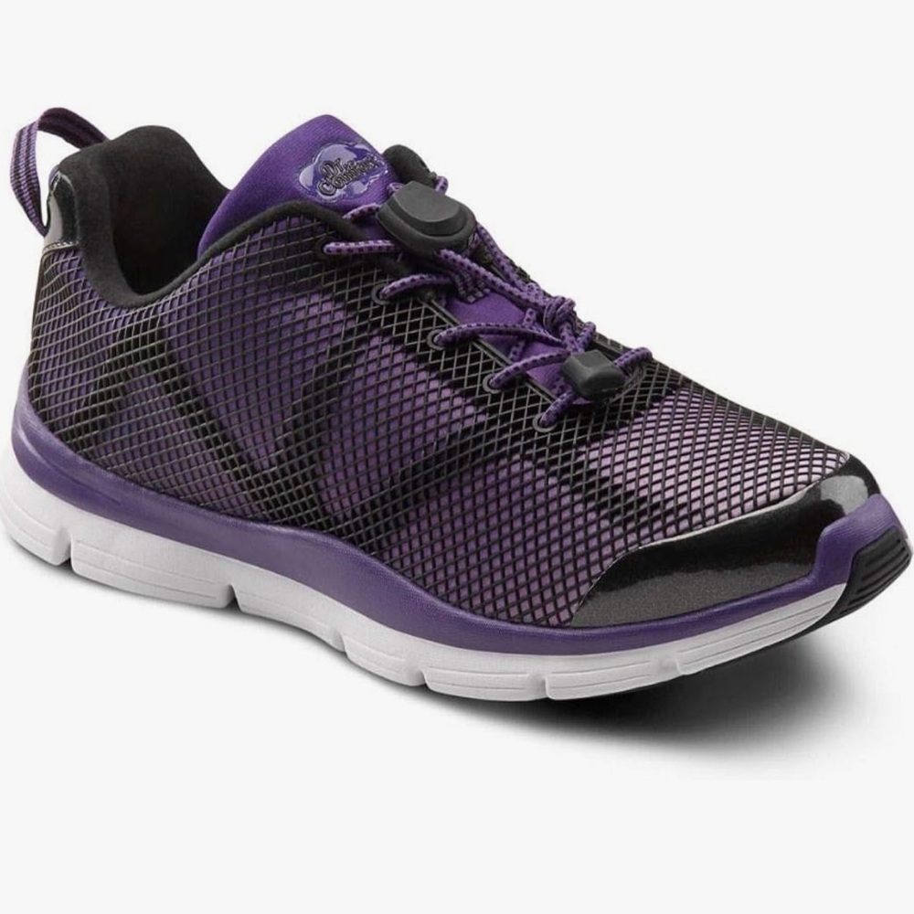Purple and Black Athletic Shoes with Breathable Mesh